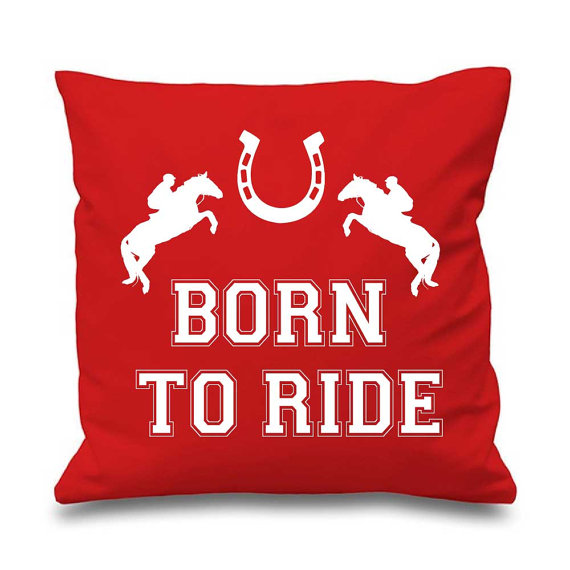 Horse Cushion Cover Red Born To Ride